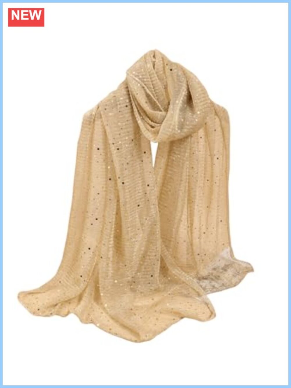 Sequin Square Scarf Silk Mesh Shawl Wrap Lightweight